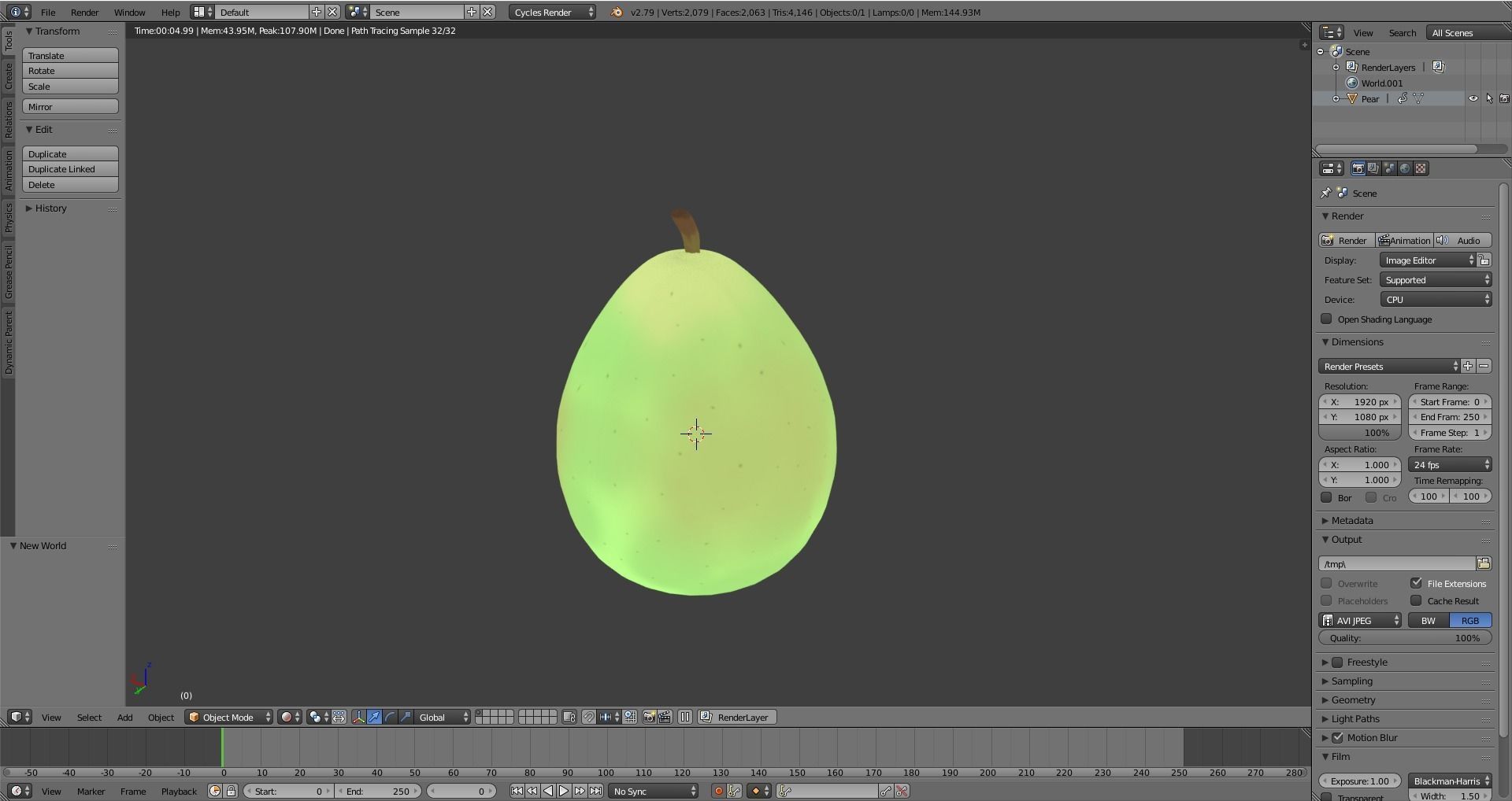 Pear Fruit 3D model_5