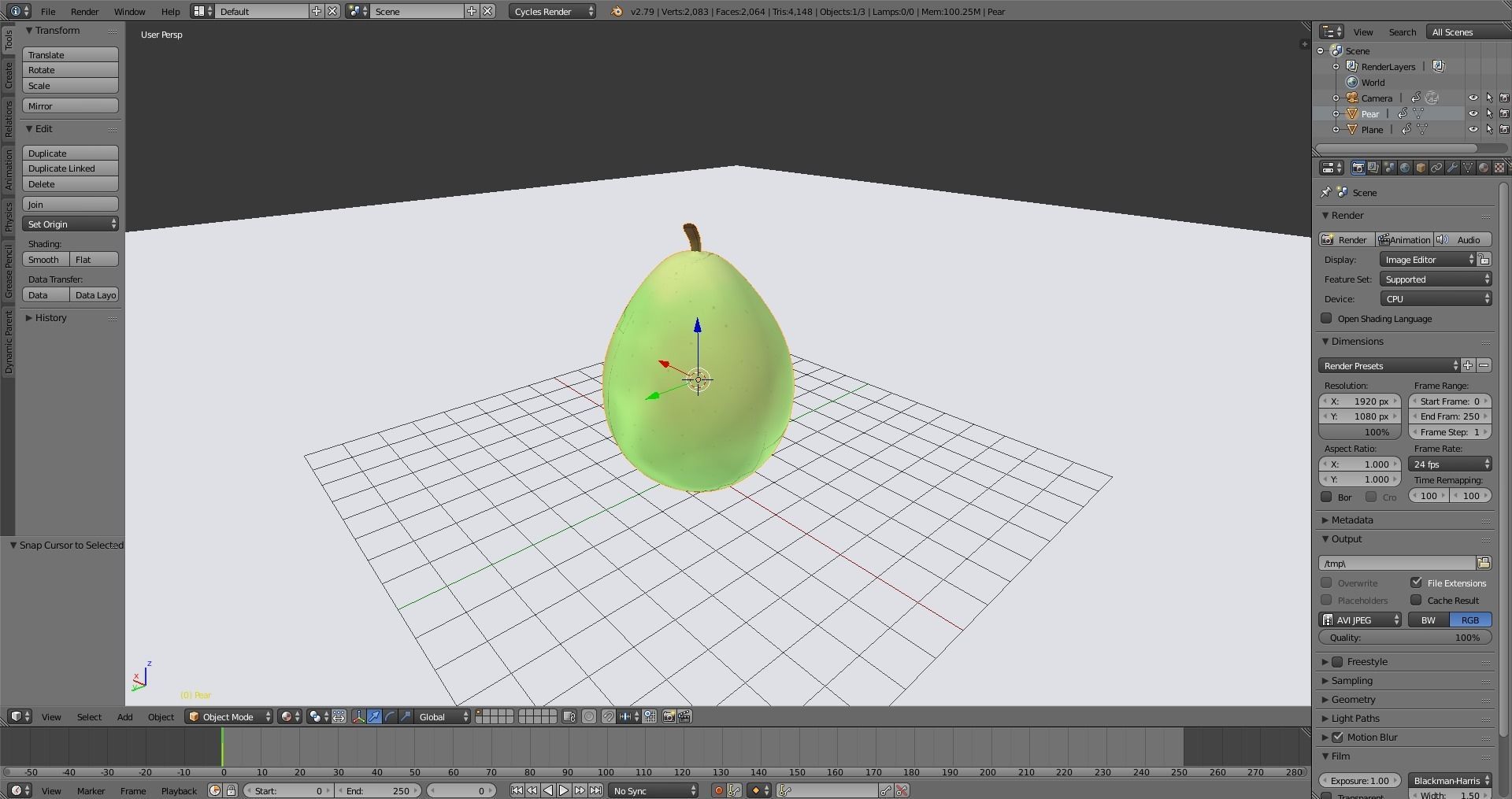 Pear Fruit 3D model_4