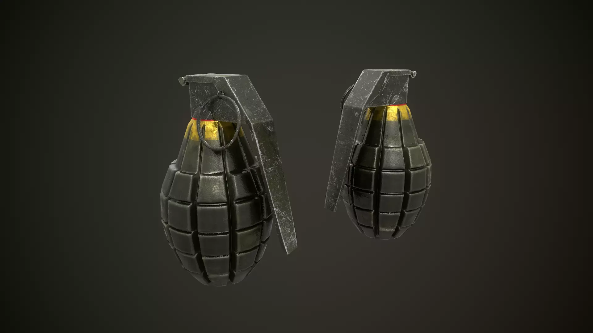 Simple Grenade Low-poly 3D model_0