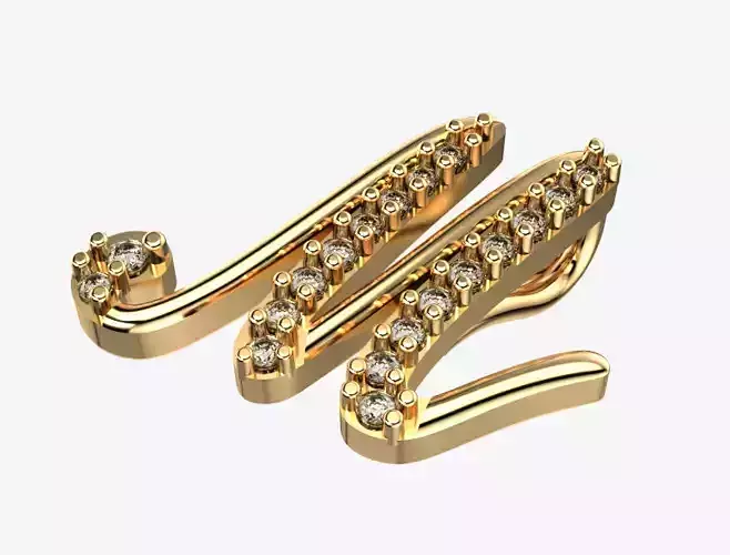 Diamond Set Initial M Pendant