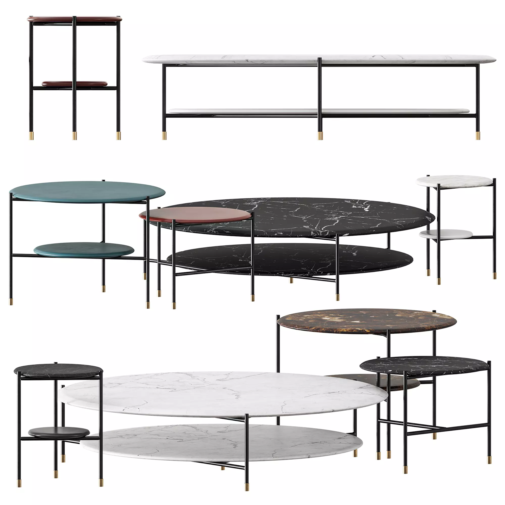 Meridiani ADRIAN Round coffee table 3D model