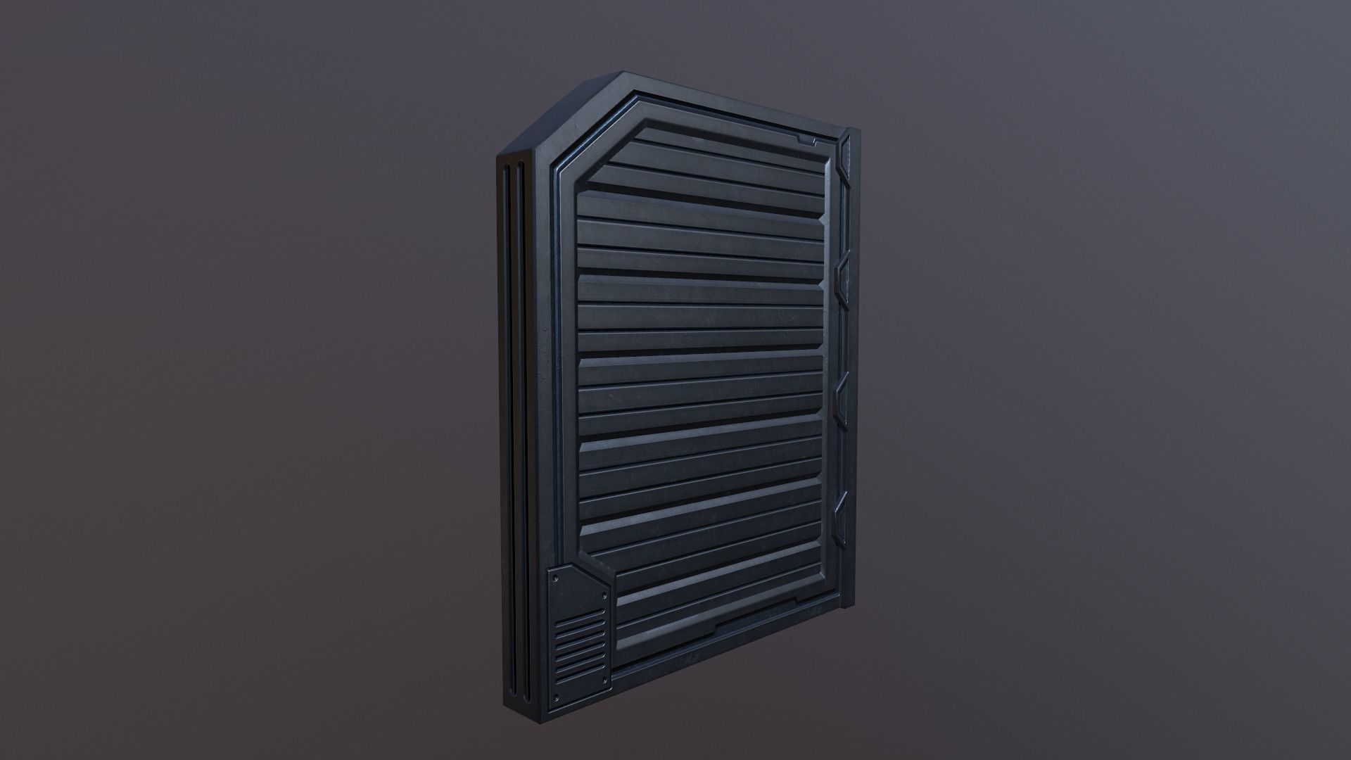 Sci Metal Door Low-poly 3D model_6