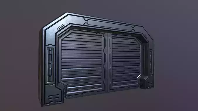 Sci Metal Door Low-poly 3D model