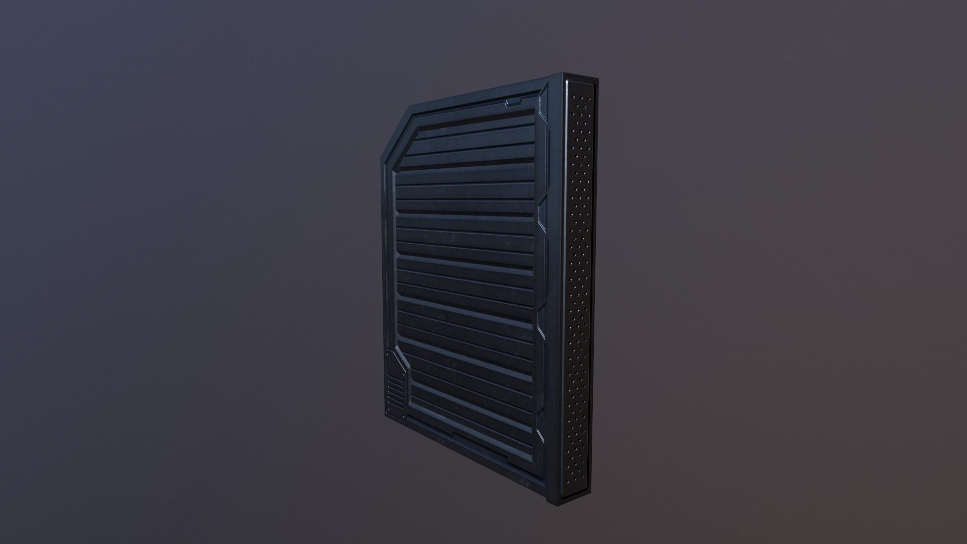 Sci Metal Door Low-poly 3D model_7