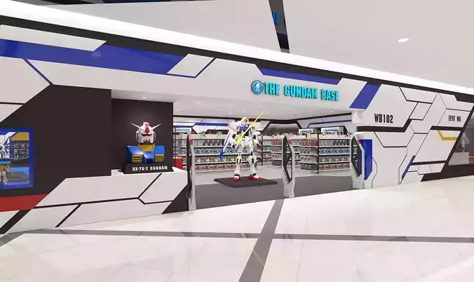 The gundam base store scene model