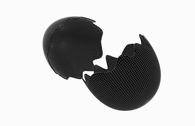 Egg Shell v1 003 Low-poly 3D model 7