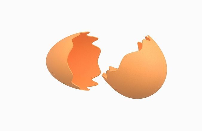 Egg Shell v1 003 Low-poly 3D model 2