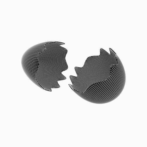 Egg Shell v1 003 Low-poly 3D model 5