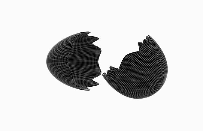 Egg Shell v1 003 Low-poly 3D model 6