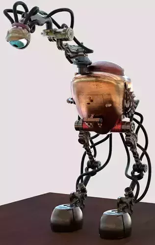 Steampunk Robot NIGEL - MAYA 2020  OBJ CAD - 3D Print Ready