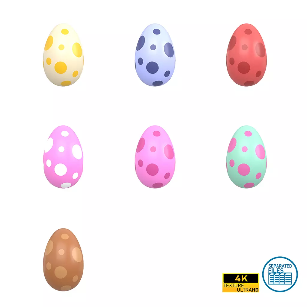 Dinosaur Egg v1 Pack Low-poly 3D model_0