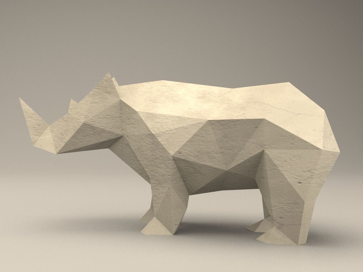 3 Shades Modern Sculpture of Rhino 3D print model_9