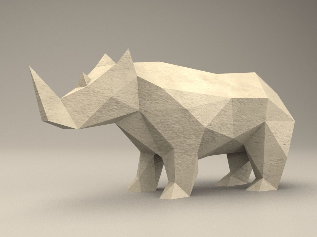 3 Shades Modern Sculpture of Rhino 3D print model_8