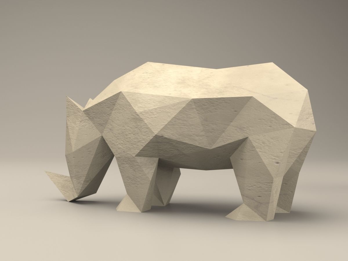 3 Shades Modern Sculpture of Rhino 3D print model_6