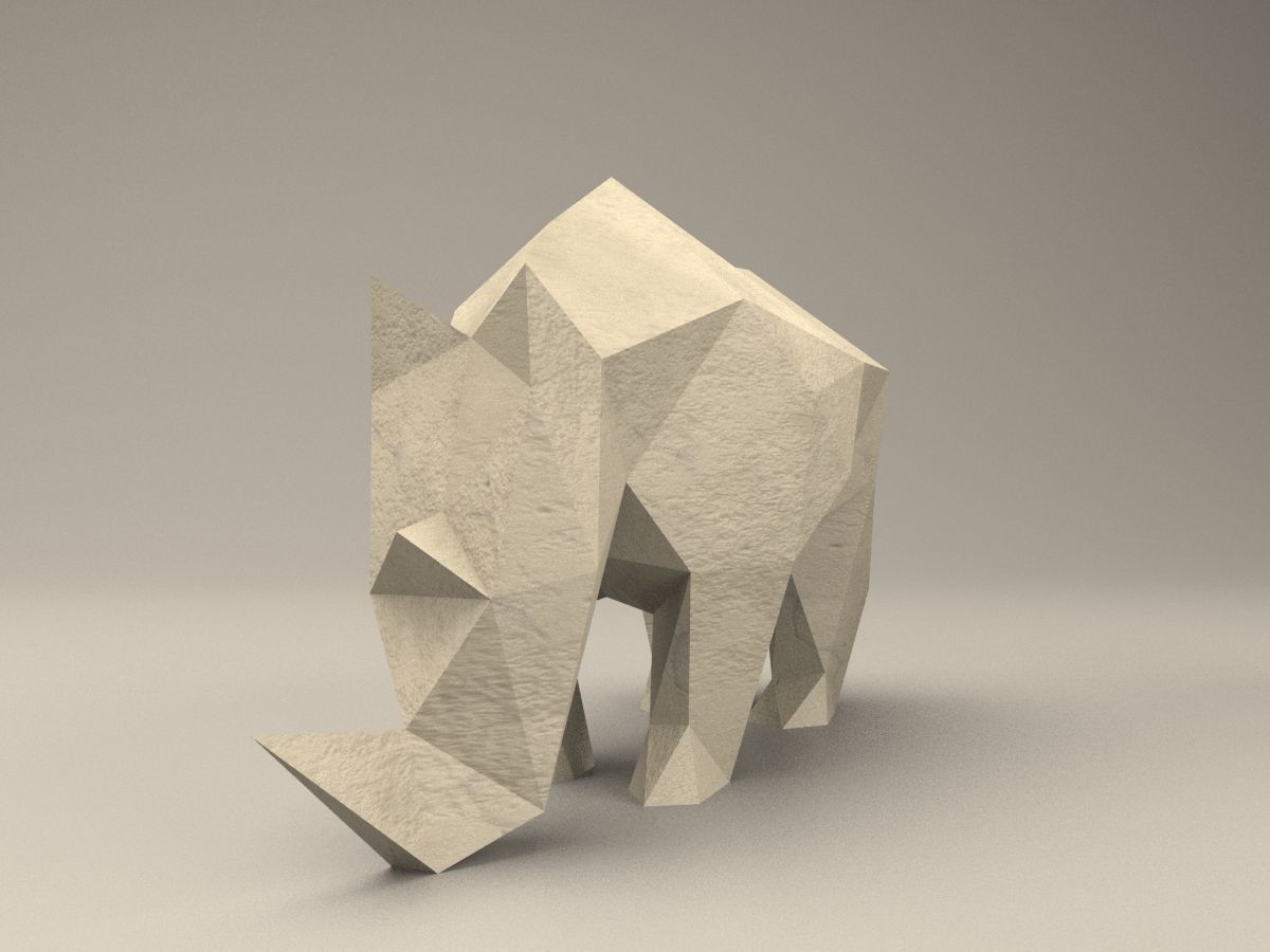 3 Shades Modern Sculpture of Rhino 3D print model_4