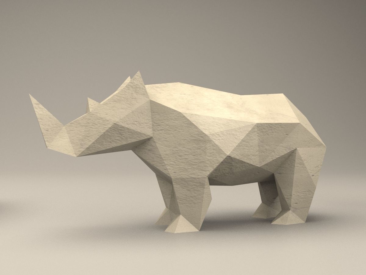 3 Shades Modern Sculpture of Rhino 3D print model_2
