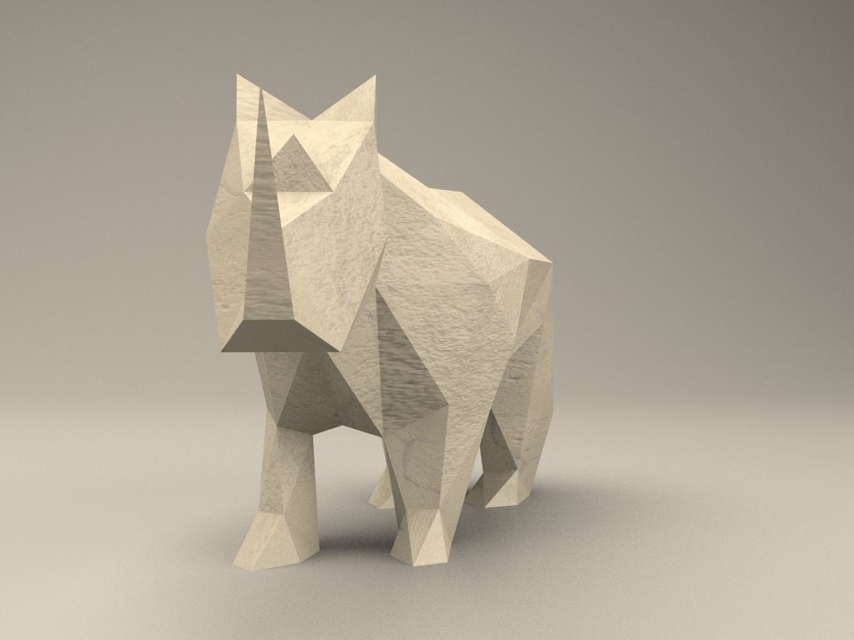 3 Shades Modern Sculpture of Rhino 3D print model_7