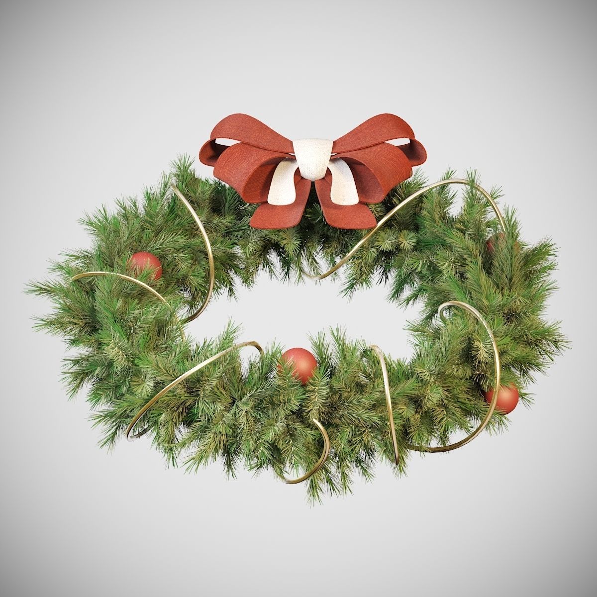 Cristmas Wreath 3D model_3