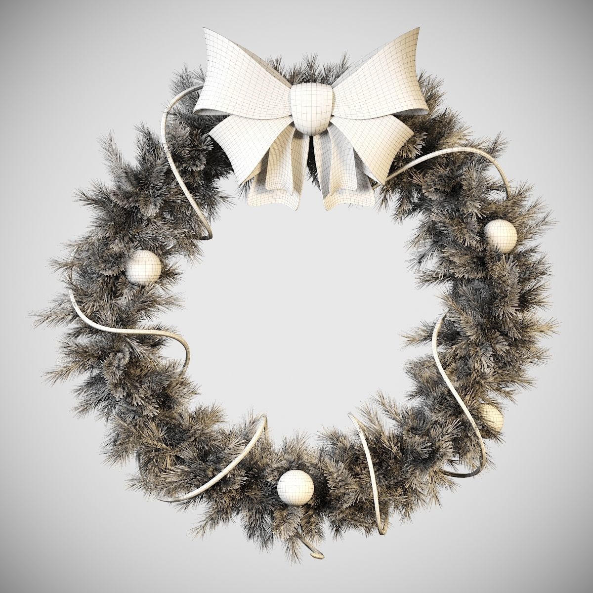 Cristmas Wreath 3D model_5