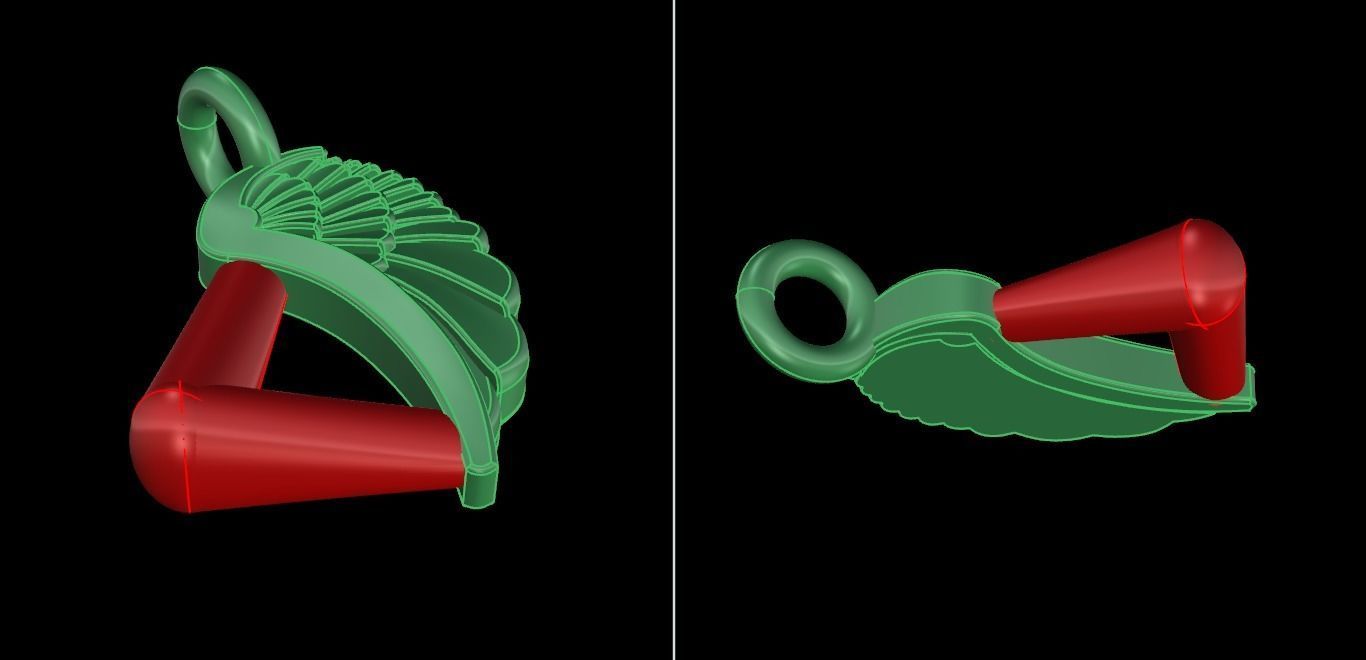 ANGEL WING DOUBLE SIDES PENDANT SMALL SIZE 3D print model_11