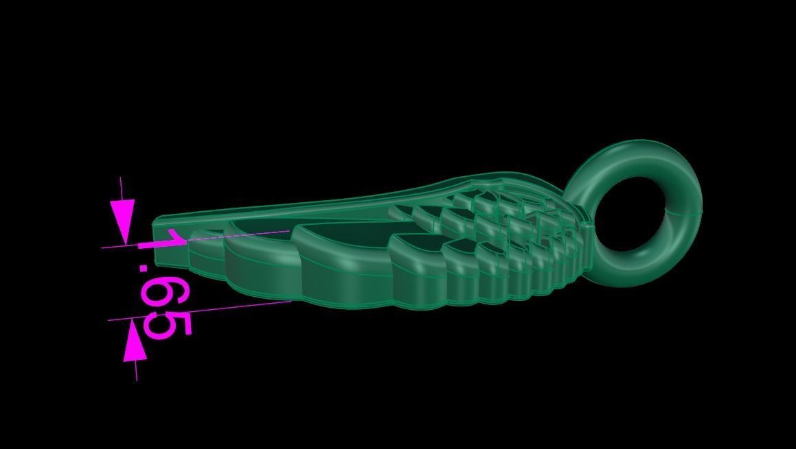 ANGEL WING DOUBLE SIDES PENDANT SMALL SIZE 3D print model_10