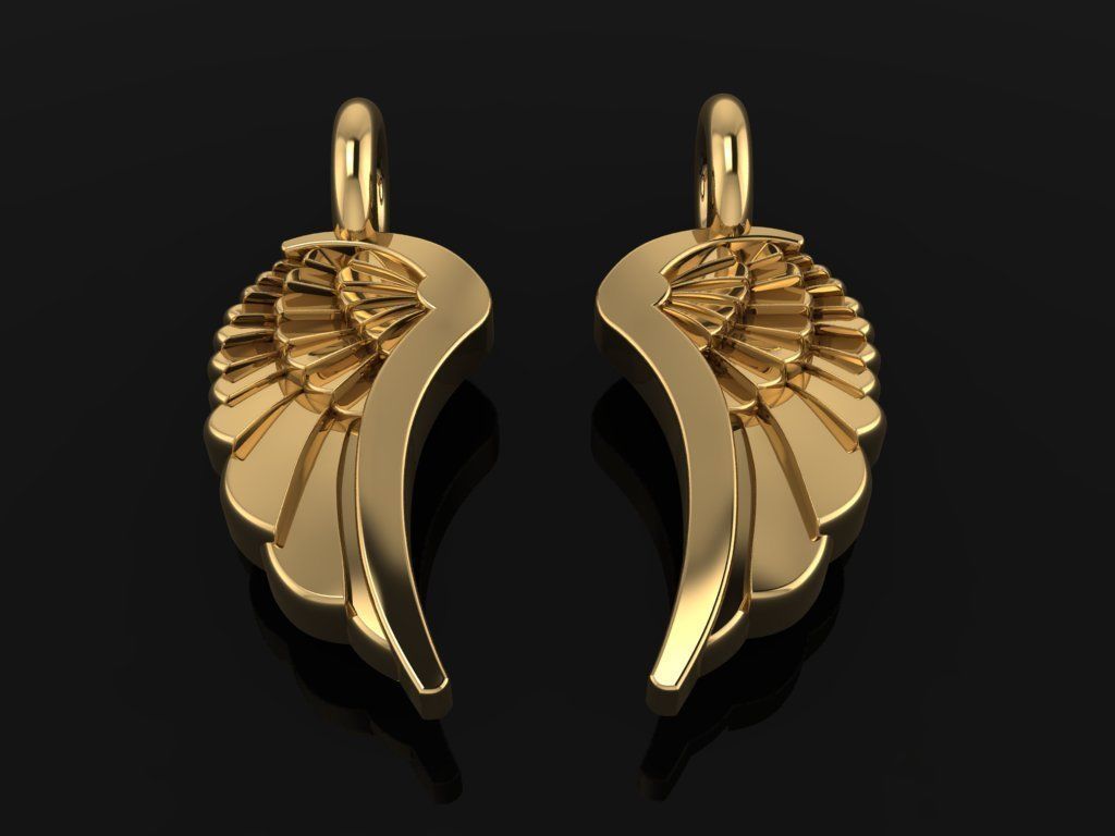 ANGEL WING DOUBLE SIDES PENDANT SMALL SIZE 3D print model_1