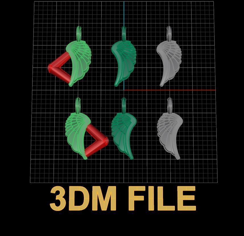 ANGEL WING DOUBLE SIDES PENDANT SMALL SIZE 3D print model_6