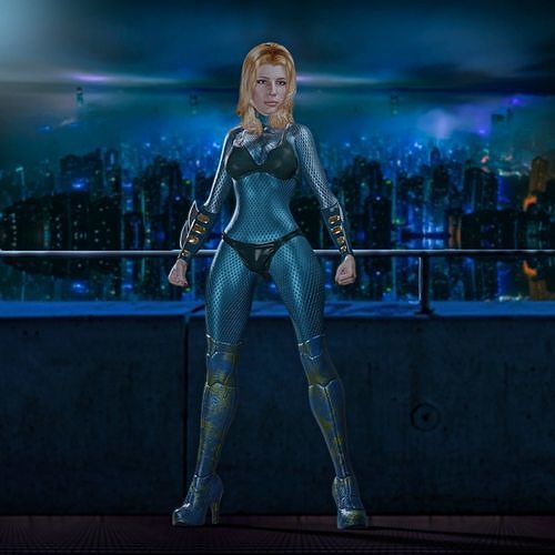 Alice female character in costume 3D print model