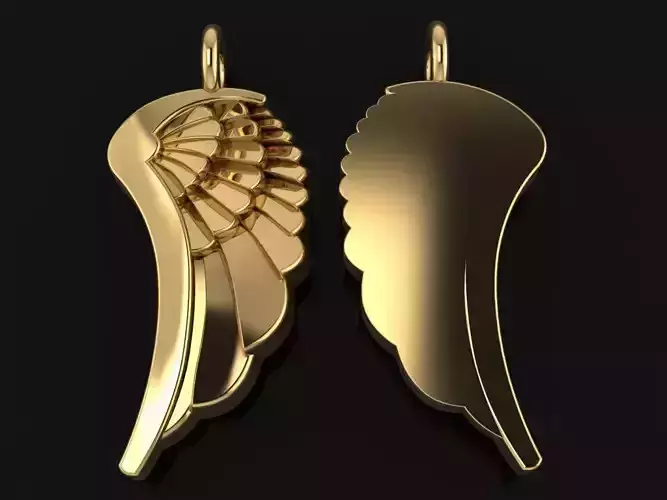 ANGEL WING DOUBLE SIDES PENDANT LARGE SIZE 3D print model