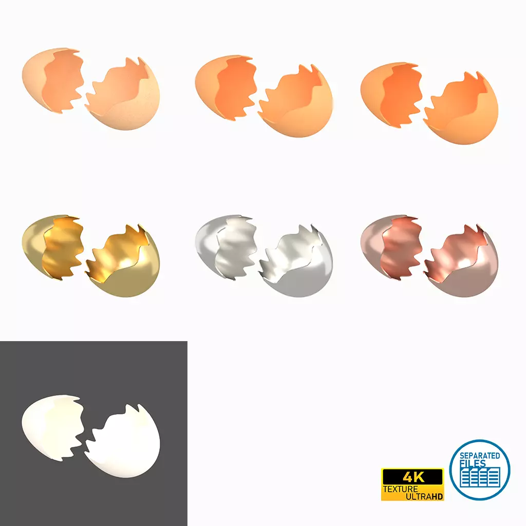 Egg Shell v1 Pack 01 Low-poly 3D model_0