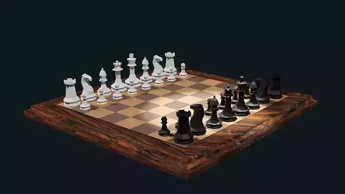 Low Poly Chess Game Asset 3D model