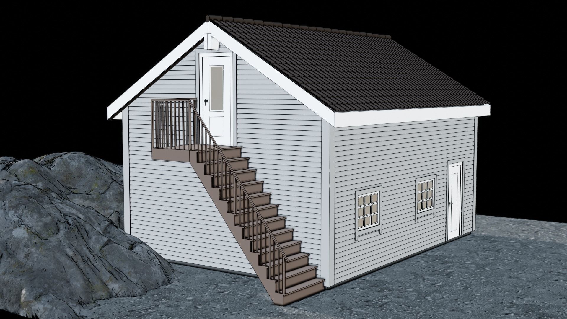 Double garage  3D model_3
