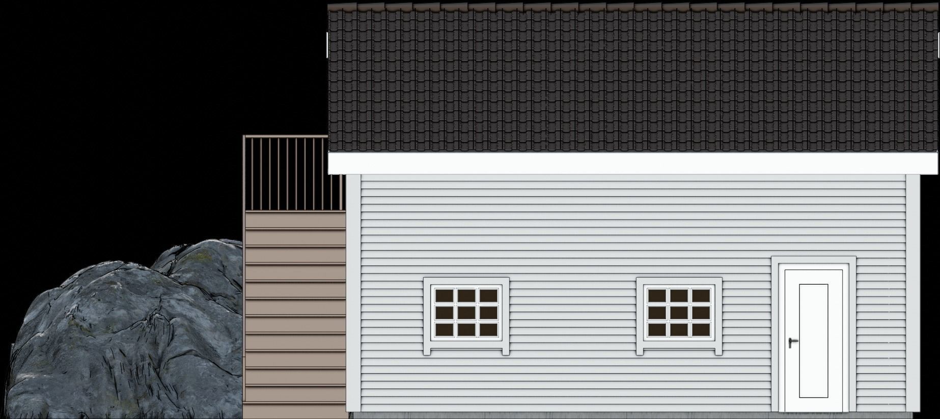 Double garage  3D model_5