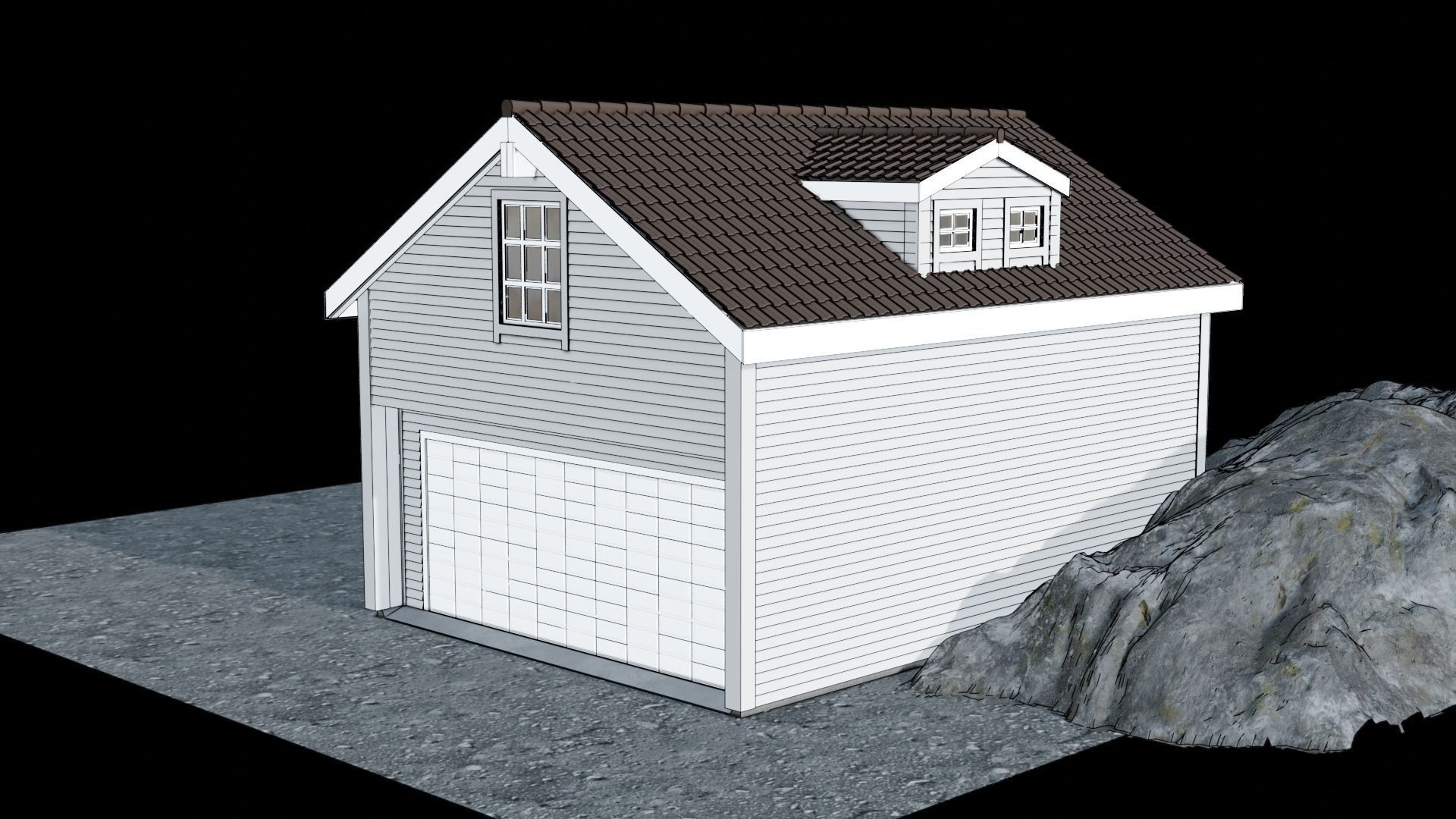 Double garage  3D model_2