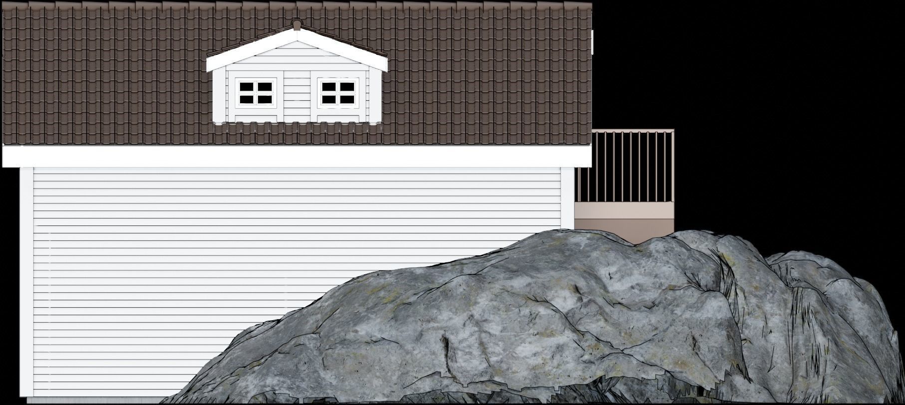 Double garage  3D model_4