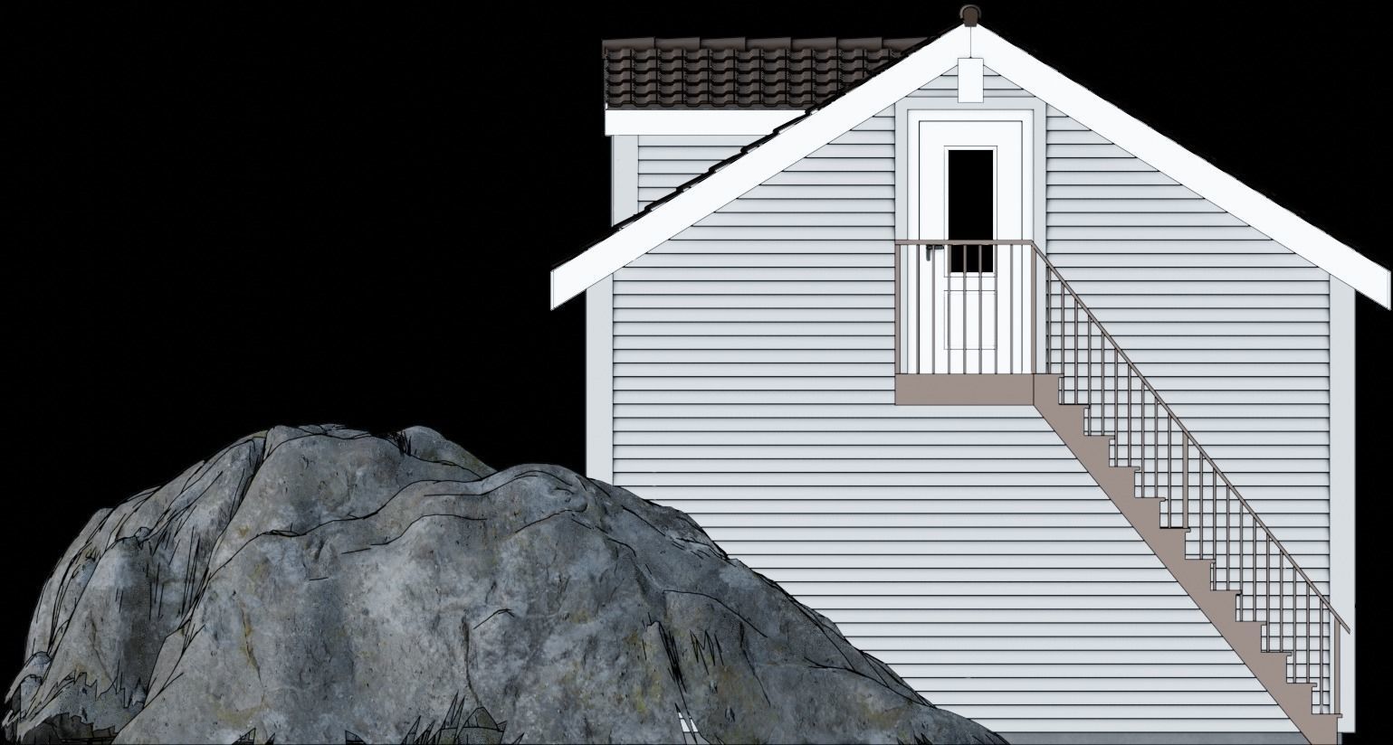 Double garage  3D model_6