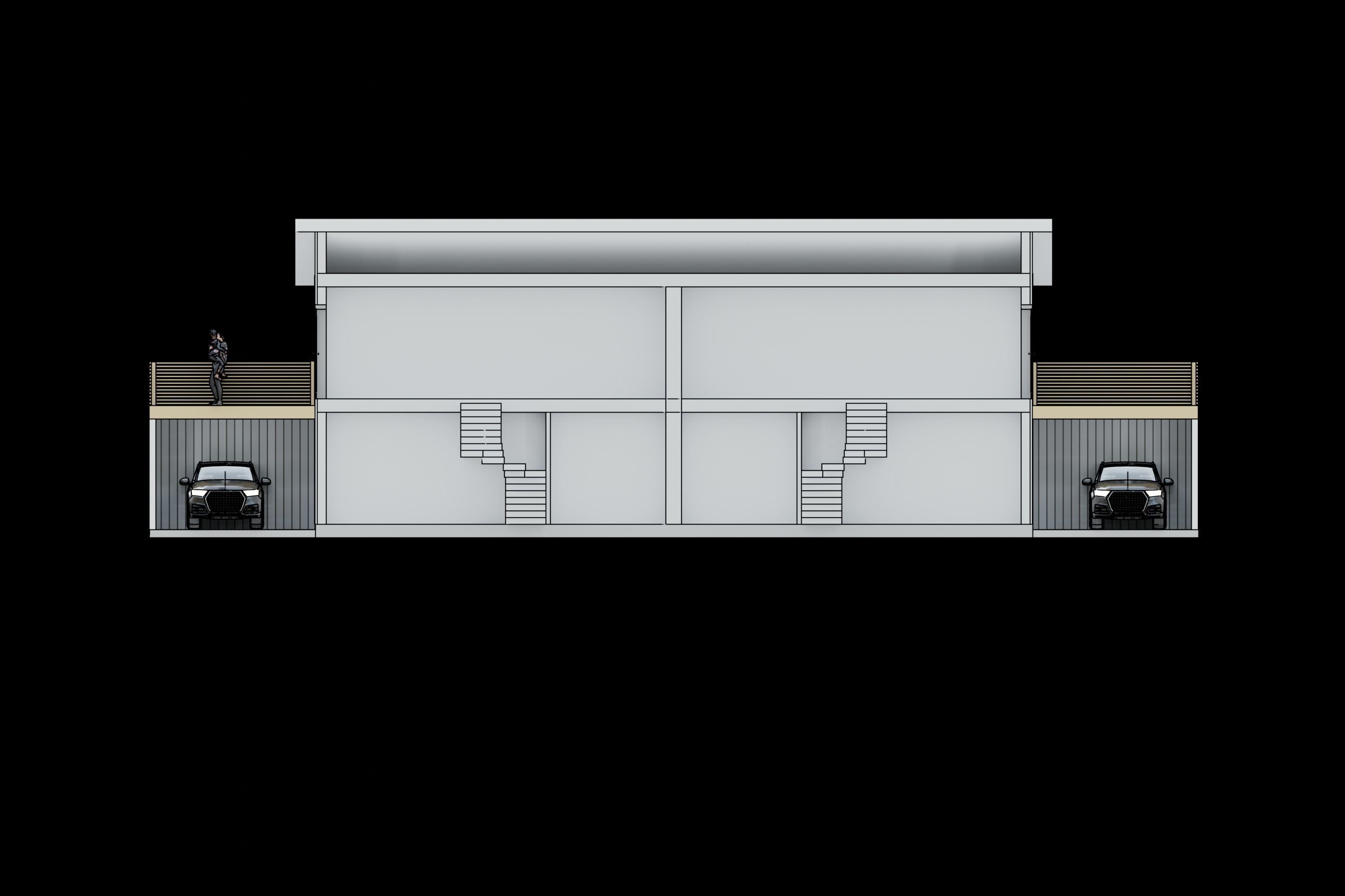 Semi-detached house 3D model_8