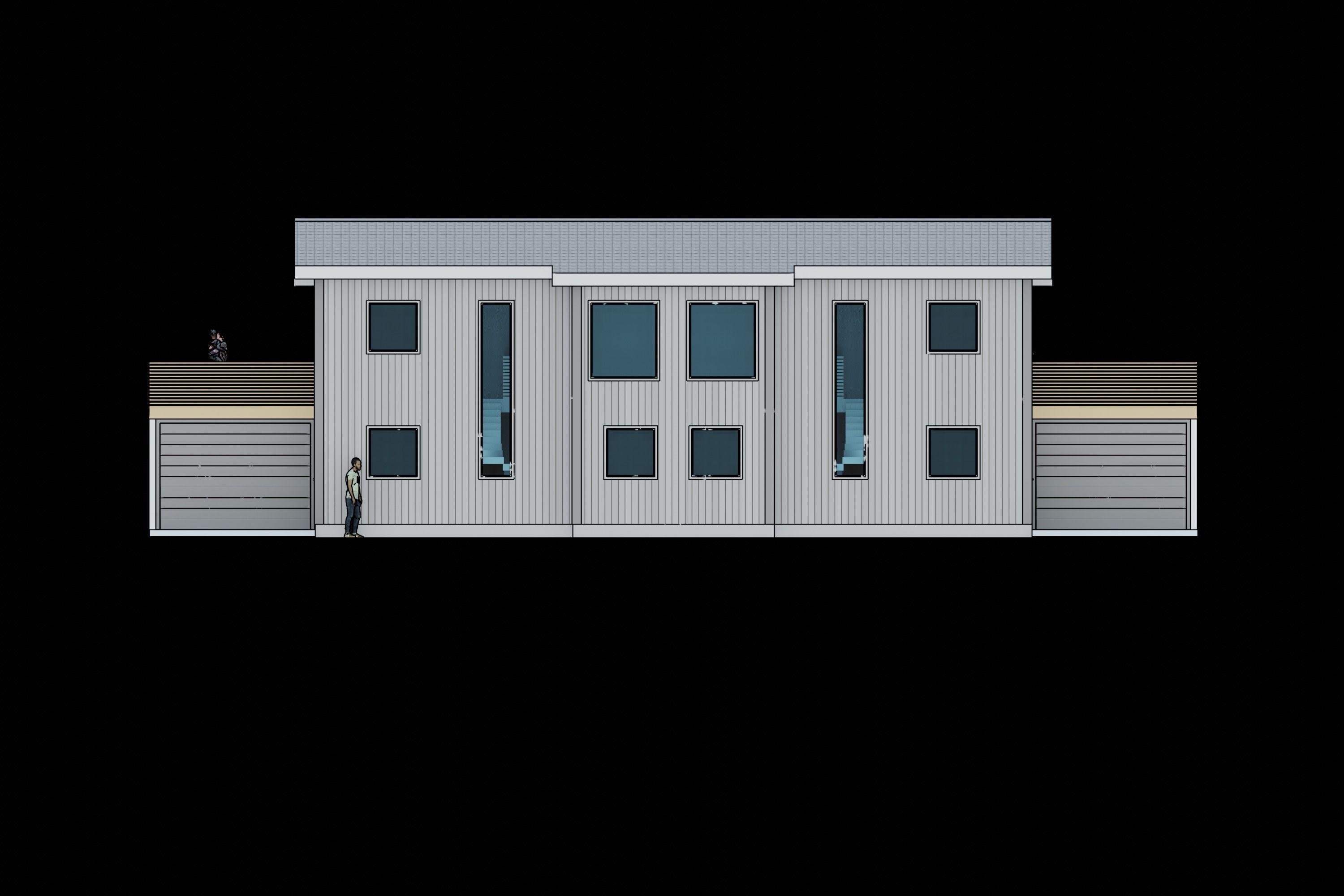 Semi-detached house 3D model_4