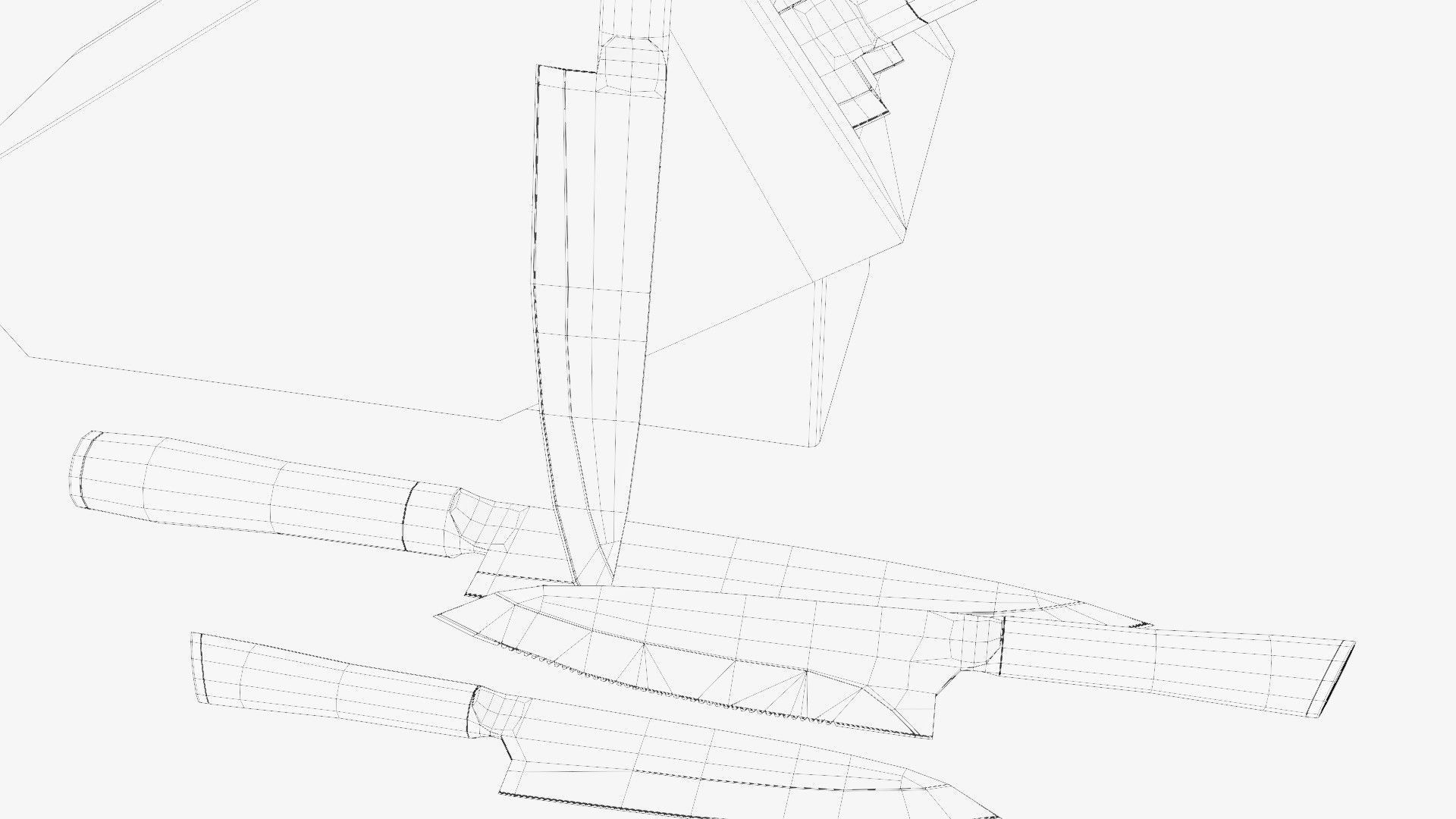 set of kitchen knives Low-poly 3D model_17