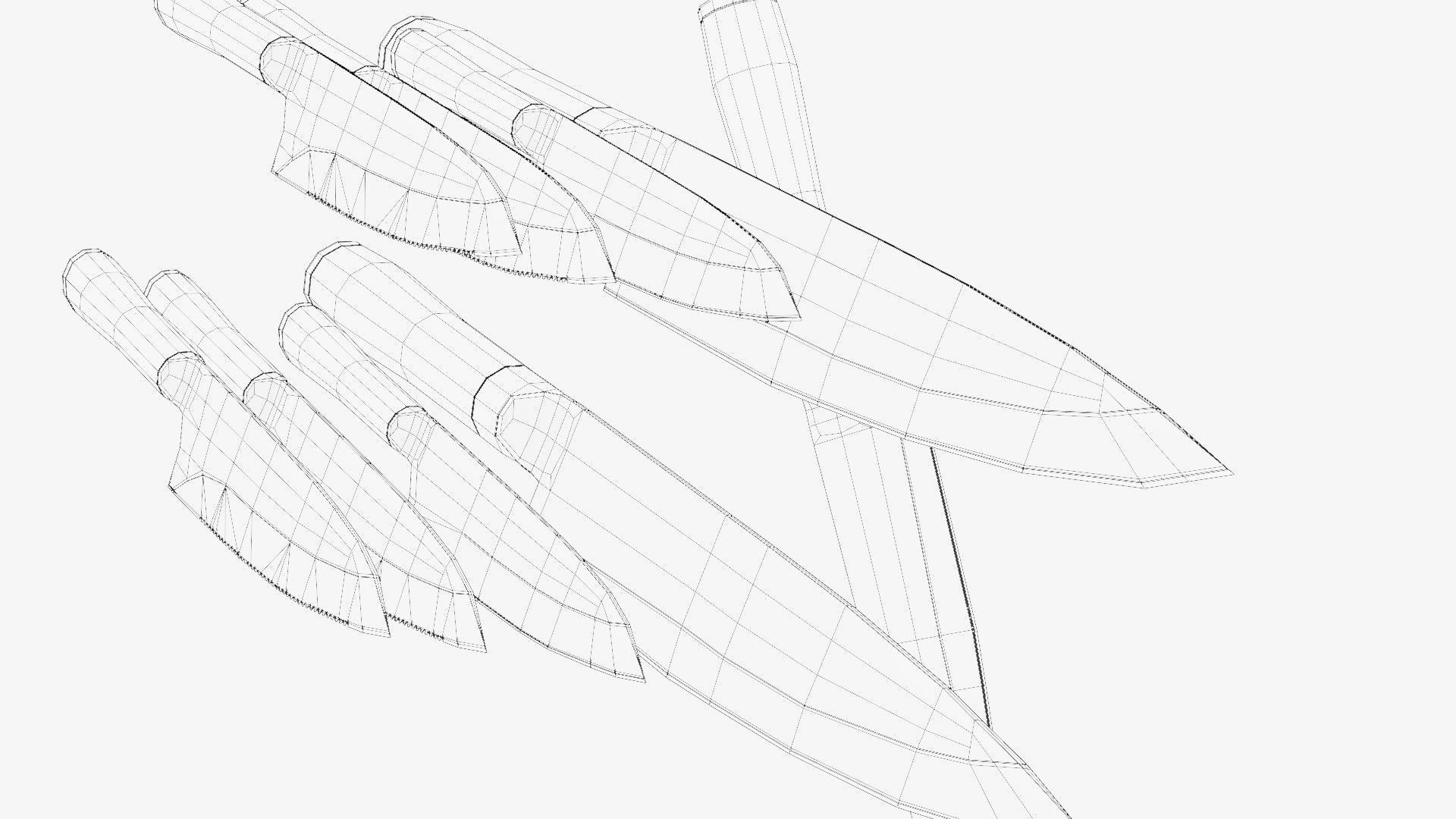 set of kitchen knives Low-poly 3D model_20