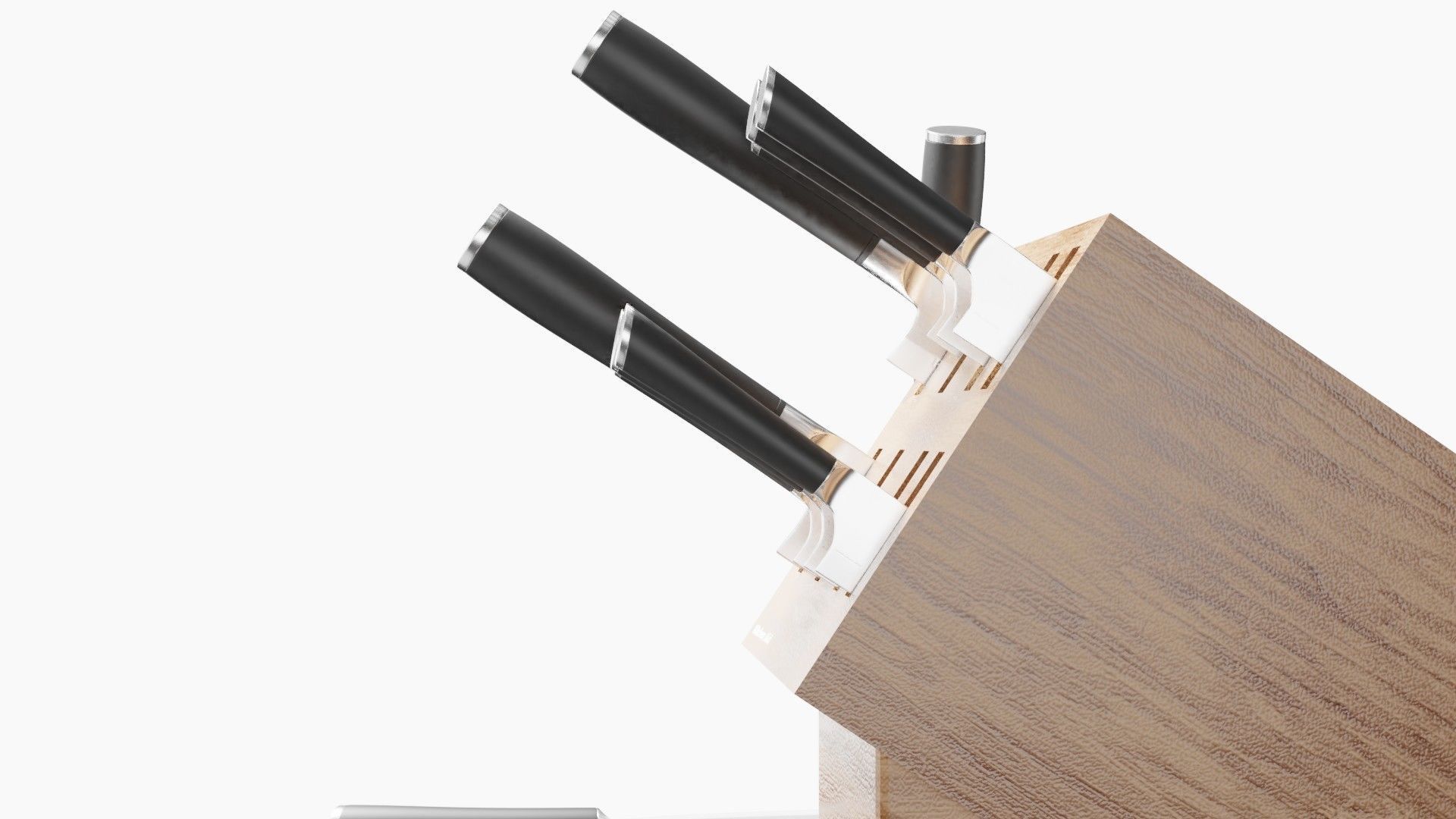 set of kitchen knives Low-poly 3D model_10