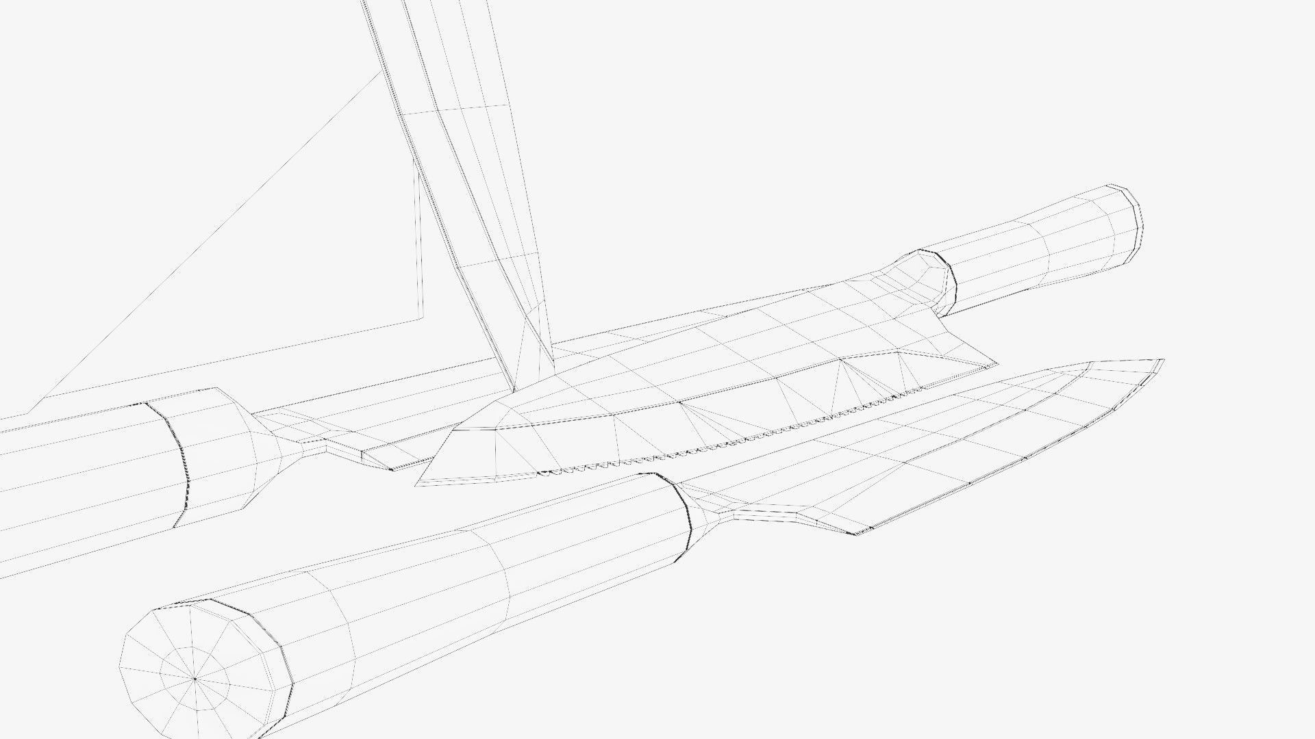 set of kitchen knives Low-poly 3D model_18