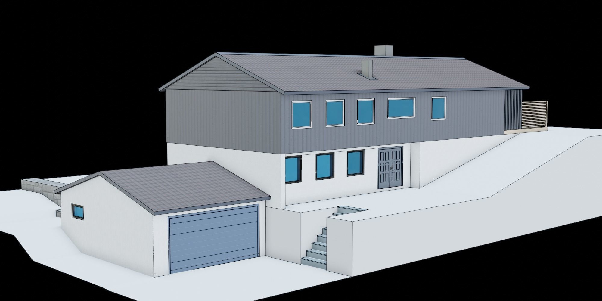 Simple 3D house 3D model_5