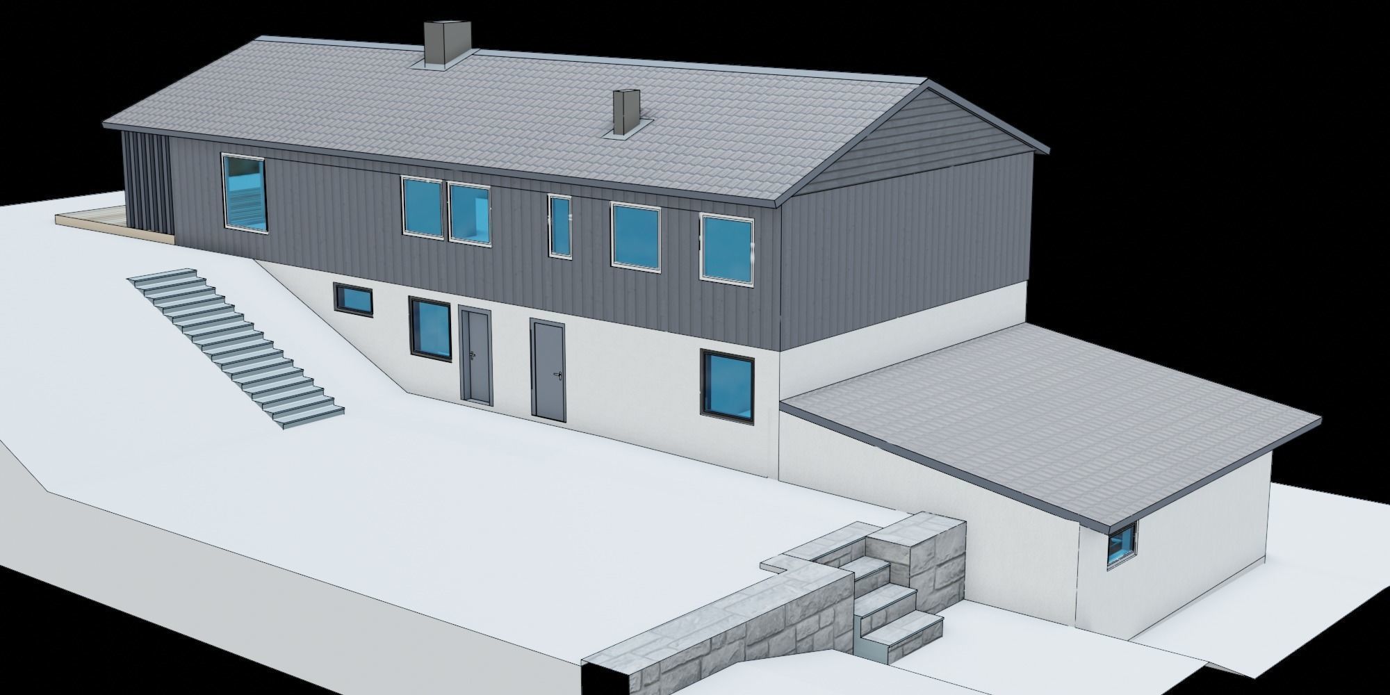 Simple 3D house 3D model_4