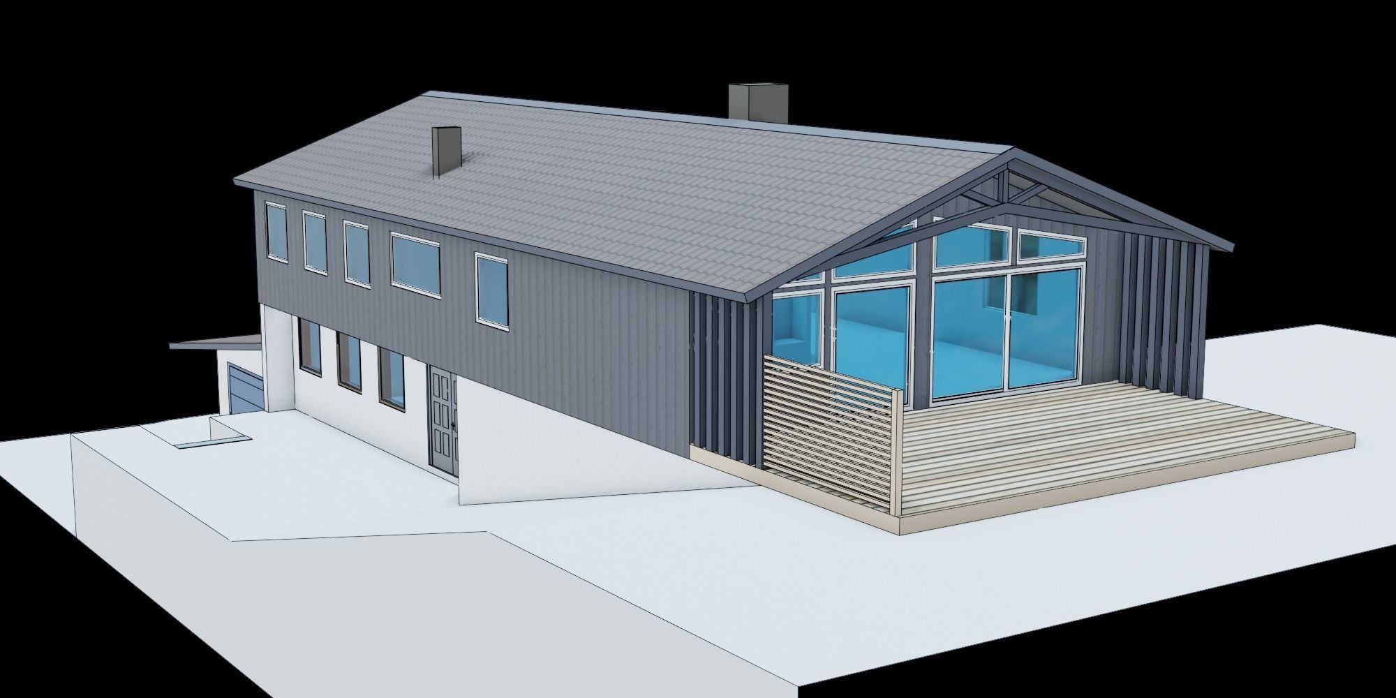 Simple 3D house 3D model_2