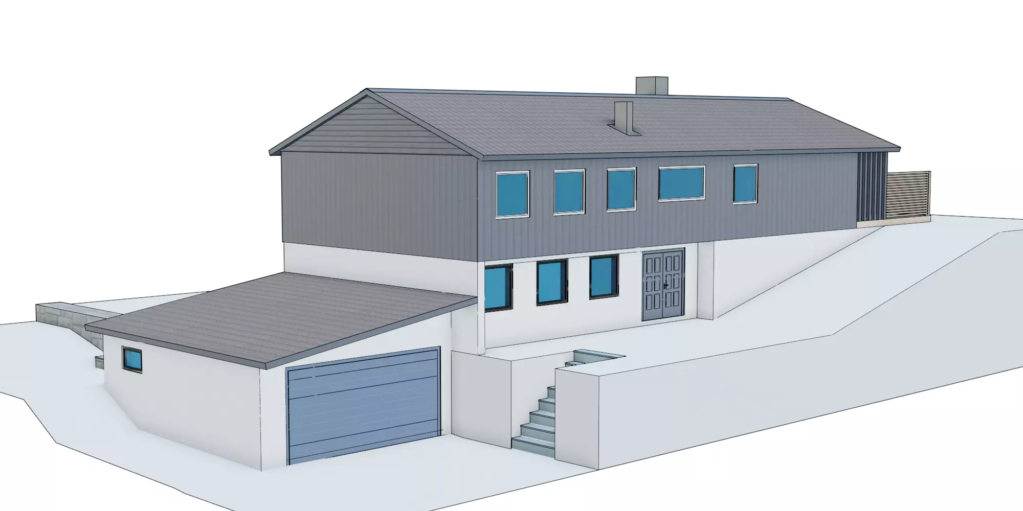 Simple 3D house 3D model_0