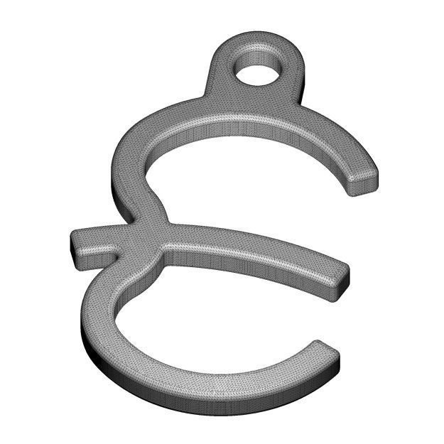 Classic Letter E - Pendant 3D print model_2