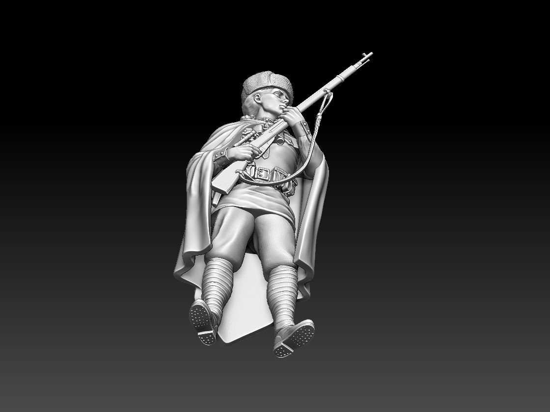 sniper woman 3D print model_3