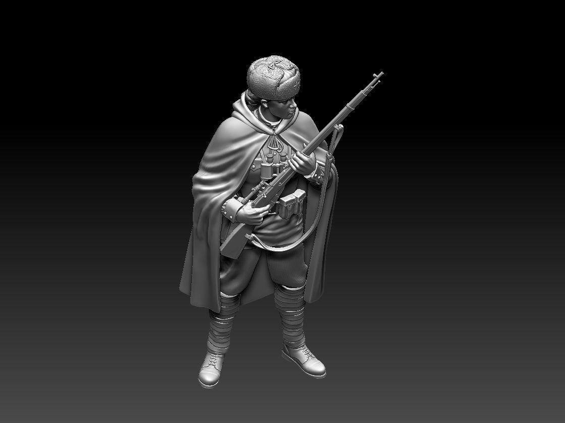 sniper woman 3D print model_7