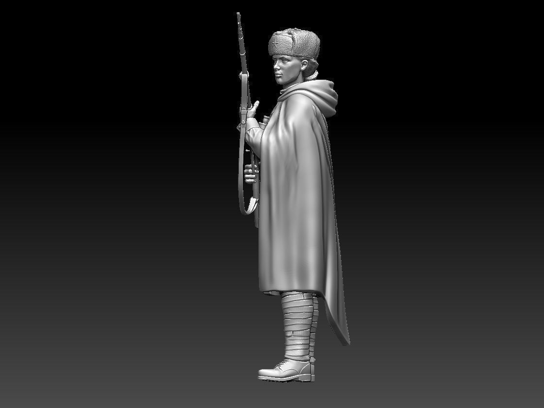 sniper woman 3D print model_14